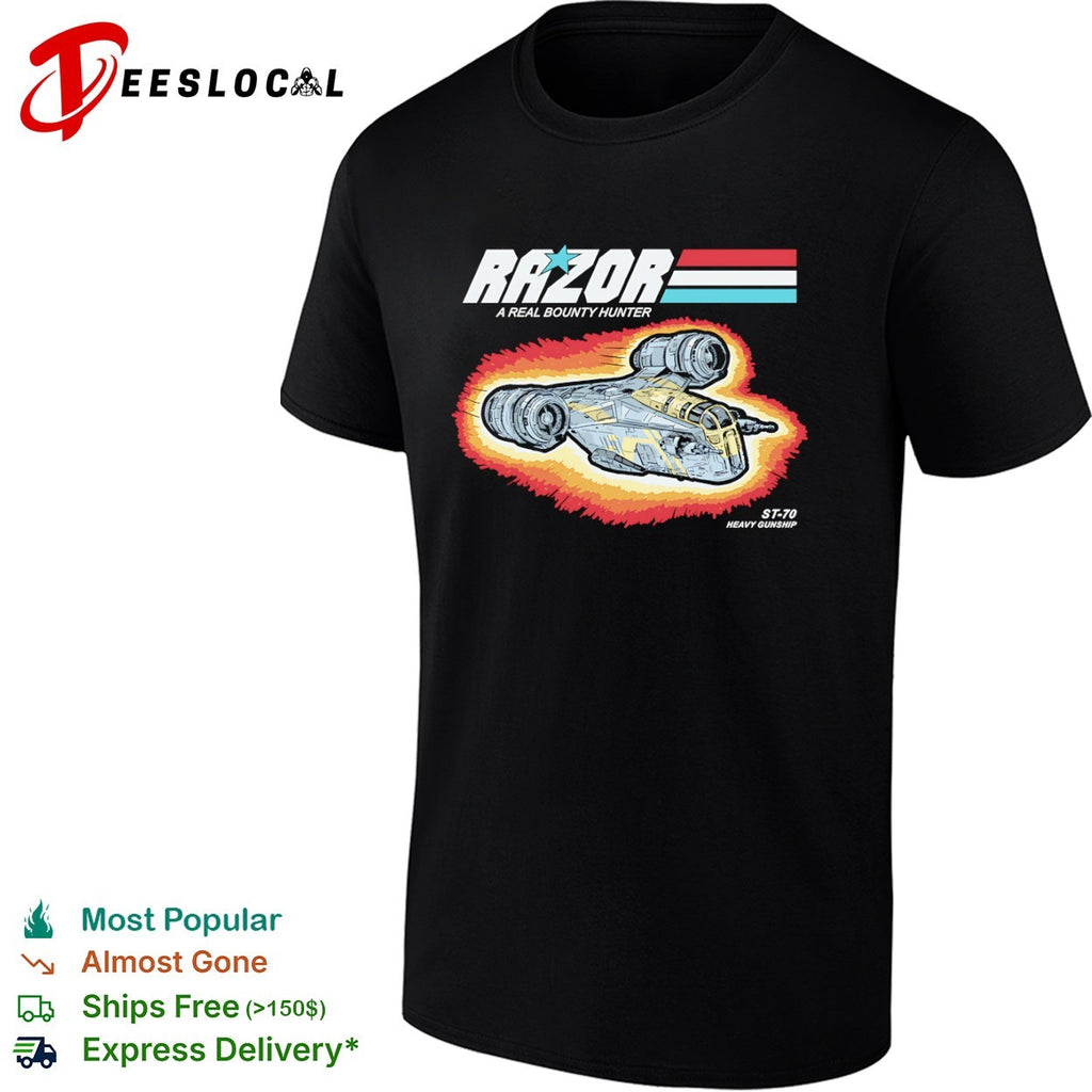 Din Djarin’s Razor Crest in the style of GI Joe shirt