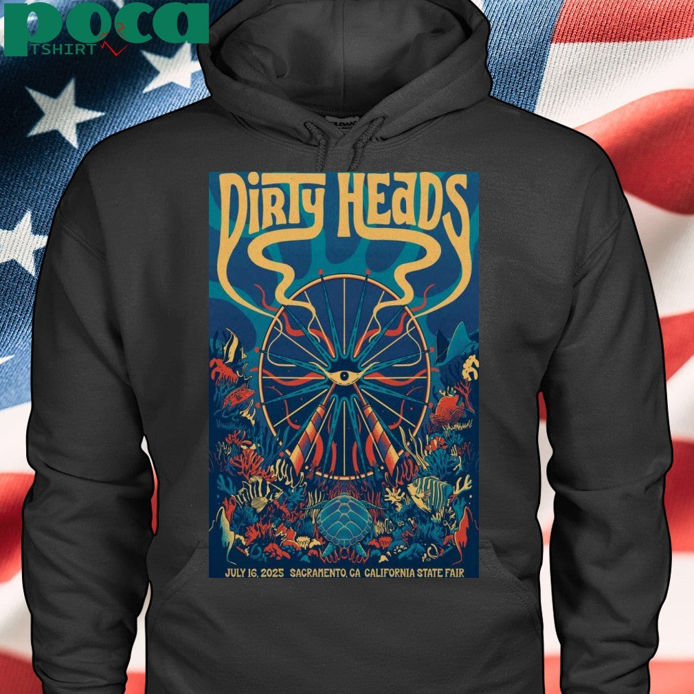 Dirty Heads In Sacramento CA On Jul 16 2025 Tour Poster T-shirt