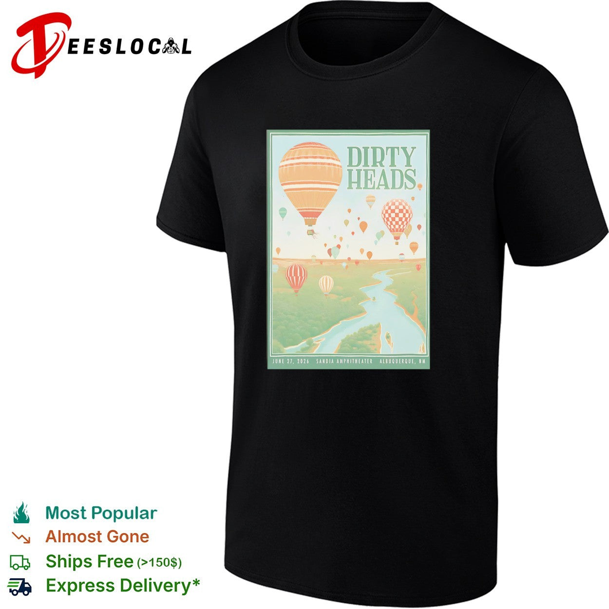 Dirty Heads Sandia Amphitheater Albuquerque 2026 poster shirt