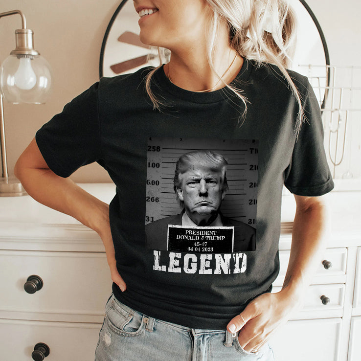 Donald Trump Mugshot Legend President 45-47 T Shirt