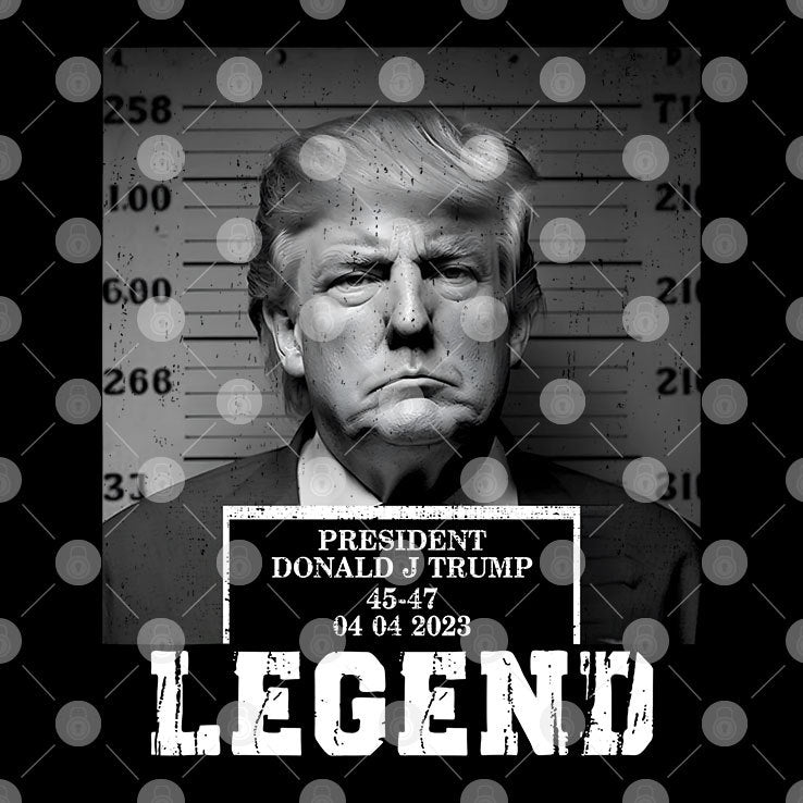Donald Trump Mugshot Legend President 45-47 T Shirt