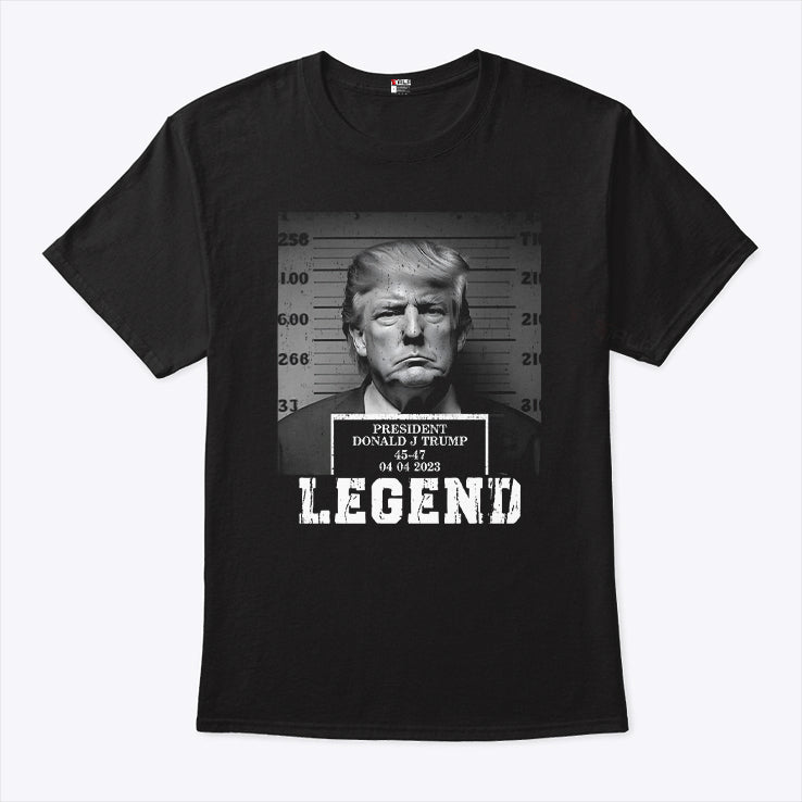 Donald Trump Mugshot Legend President 45-47 T Shirt