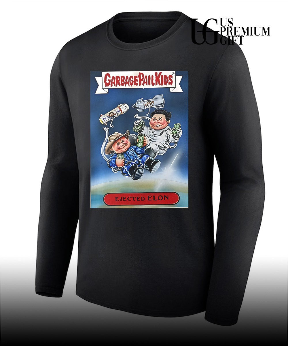 Donald Trump and Elon Musk garbage pail kids ejected elon shirt