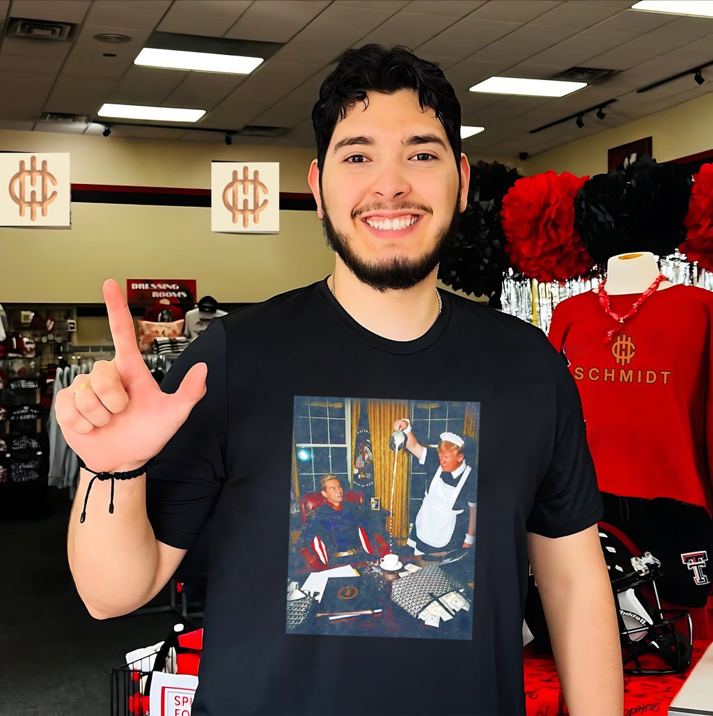Donald Trump pouring a cup of milk for Homelander funny shirt