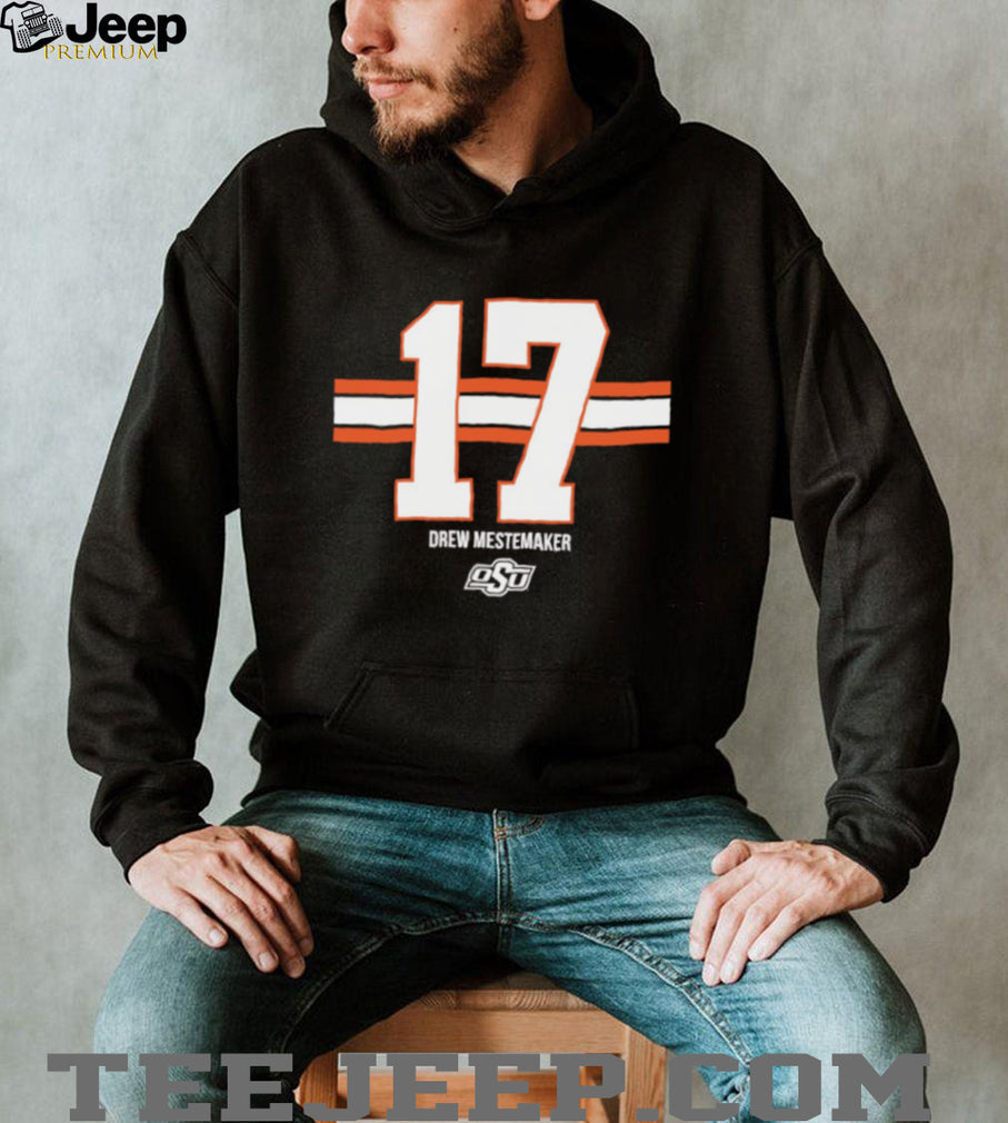 Drew Mestemaker 17 Oklahoma State NCAA Number and Name shirt