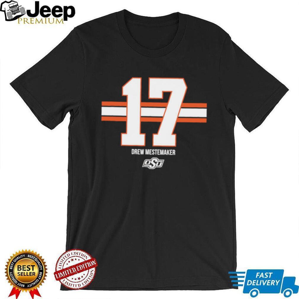 Drew Mestemaker 17 Oklahoma State NCAA Number and Name shirt