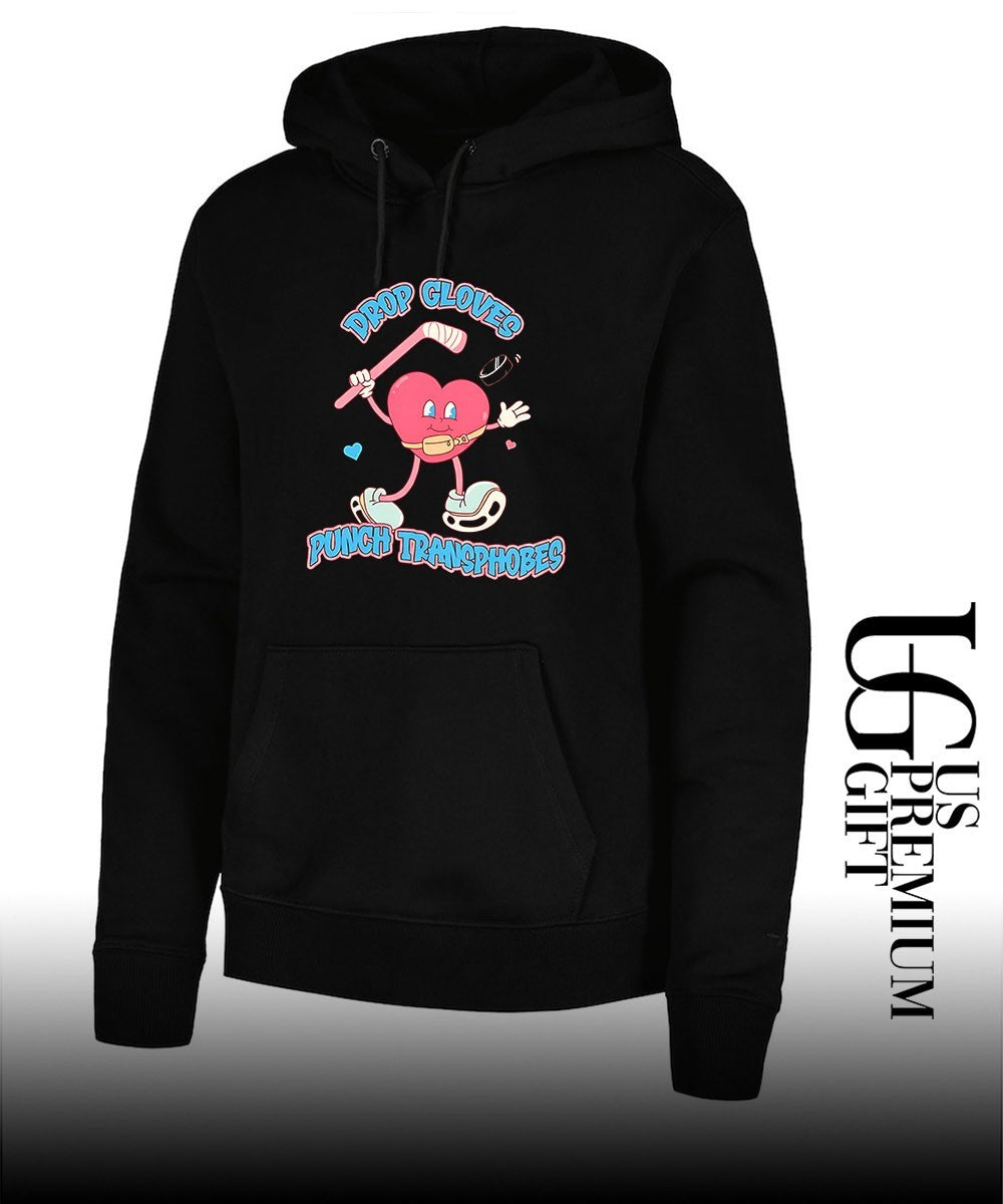 Drop Gloves Punch Transphobes hockey trans rights shirt