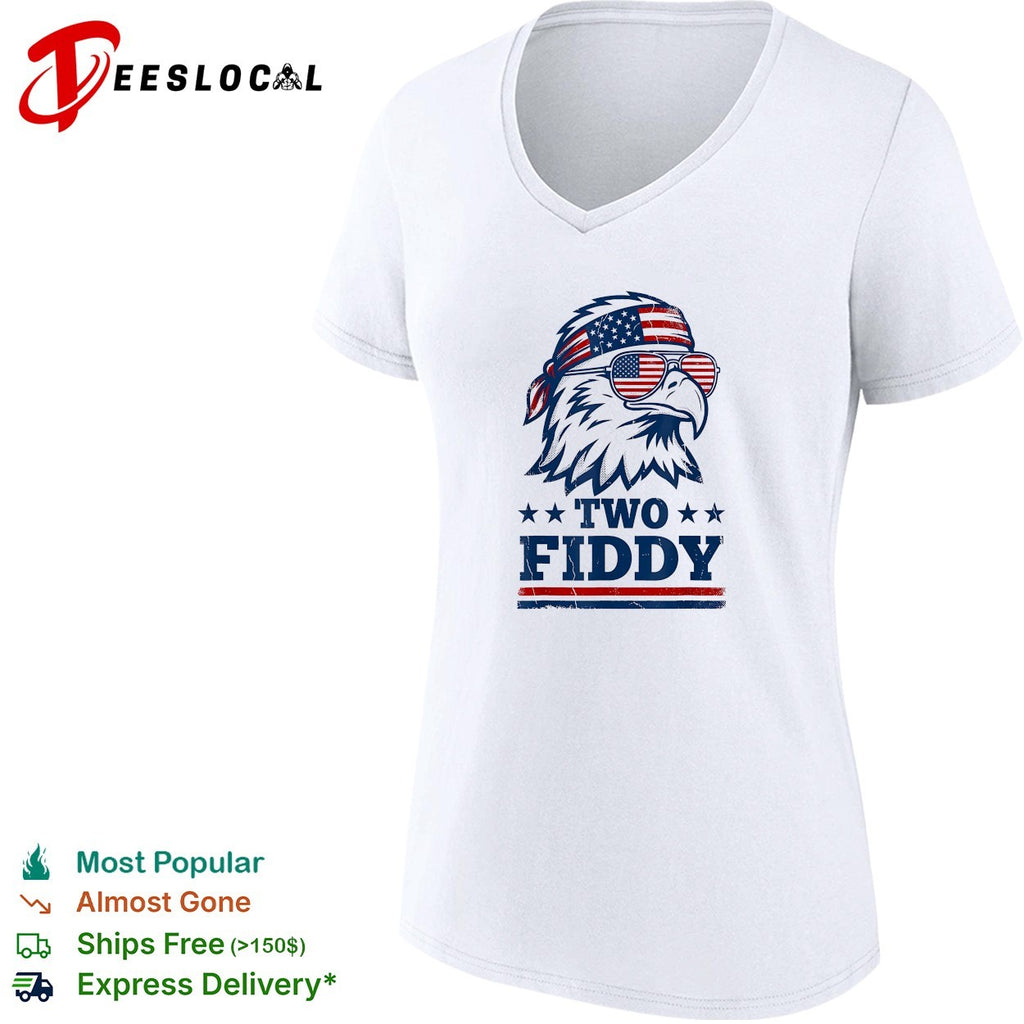 Eagle wearing flag bandana sunglasses two fiddy shirt