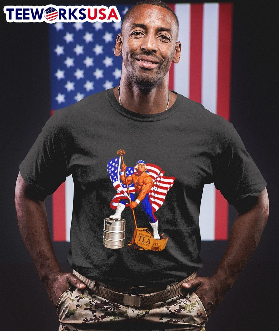 East India Tea Company George Washington Bodybuilder USA Flag Shirt