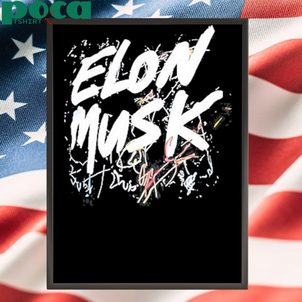 Elon Musk text scratchy shirt