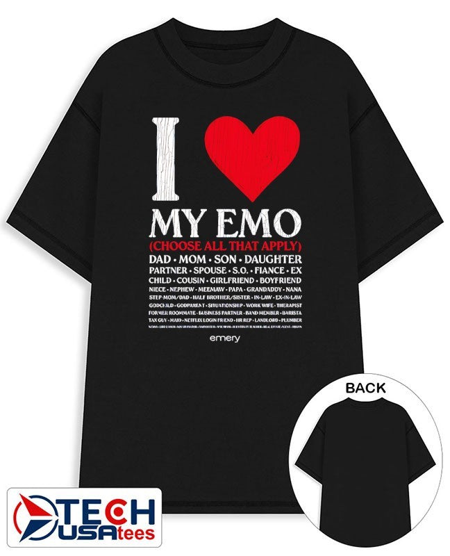 Emery I love my Emo choose all that apply shirt