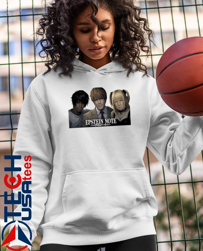 Epstein Note X Death Note anime parody shirt