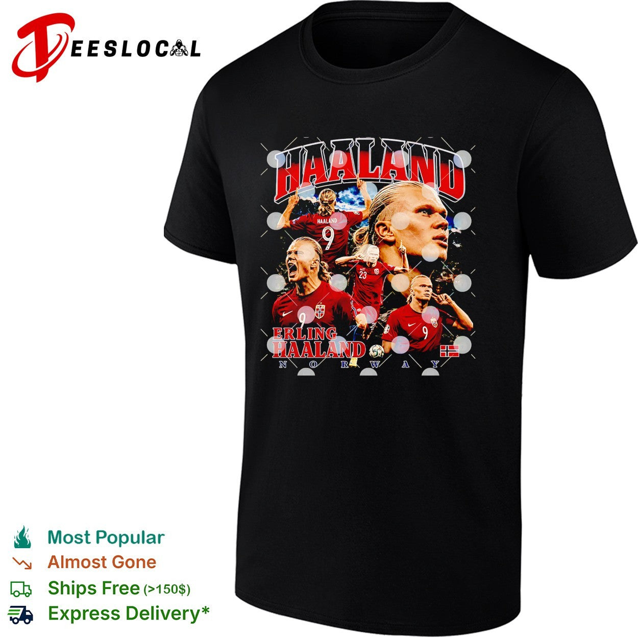Erling Haaland playing soccer montage shirt