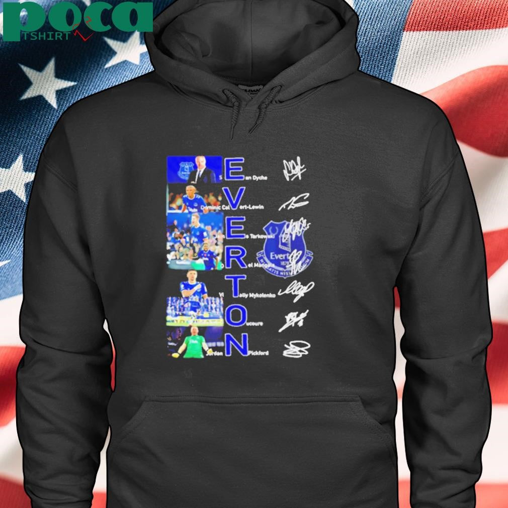 Everton F C player name and signatures 2D T shirt