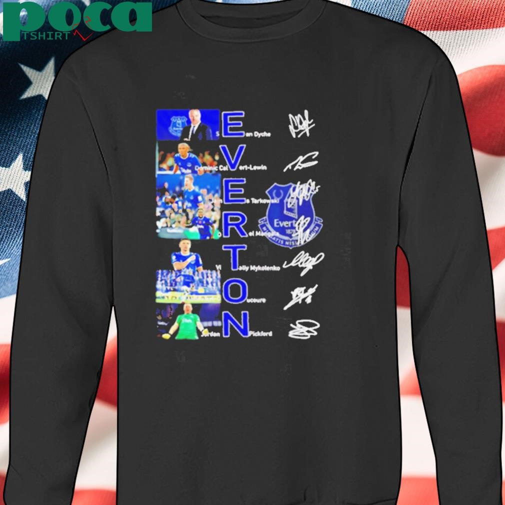 Everton F C player name and signatures 2D T shirt