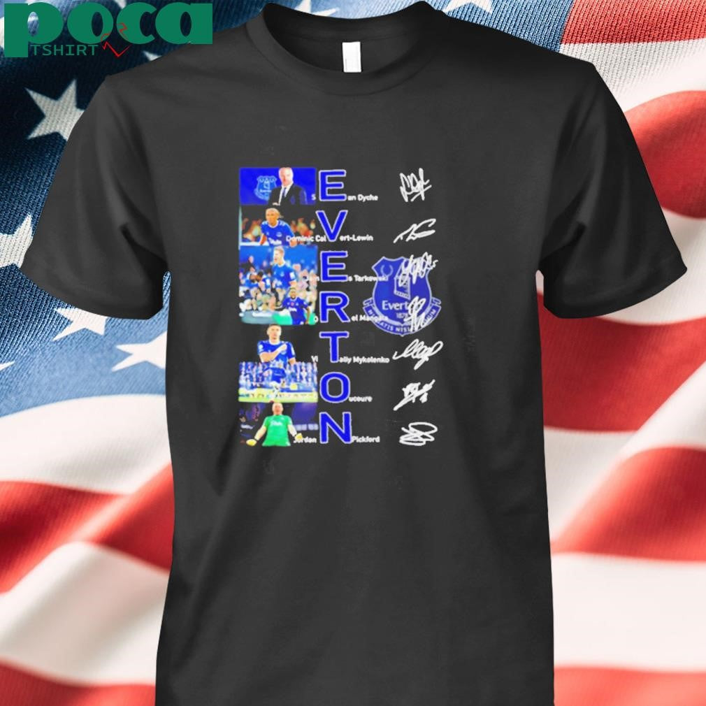 Everton F C player name and signatures 2D T shirt