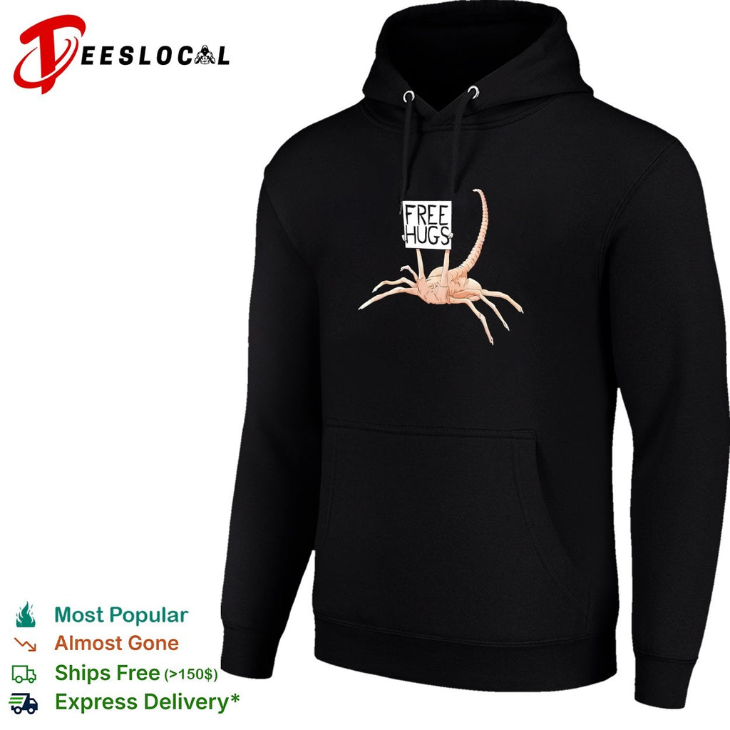 Facehugger holding Free Hugs sign shirt