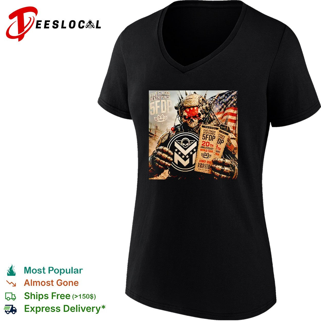 Five Finger Death Punch 20th anniversary world tour shirt