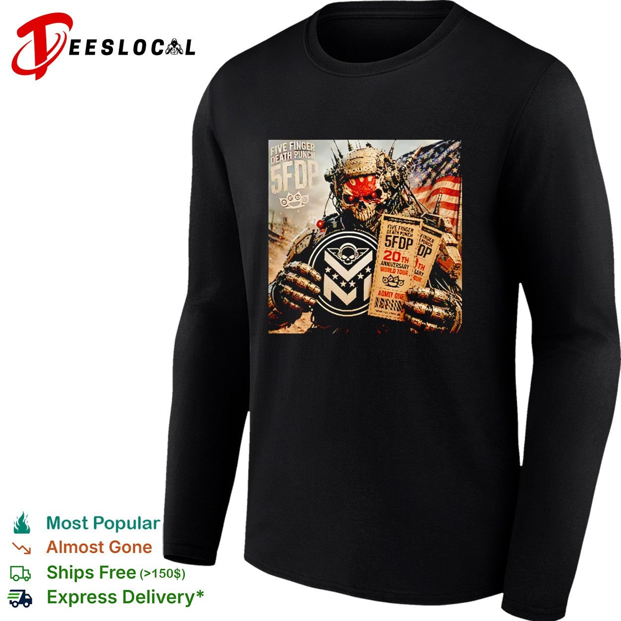 Five Finger Death Punch 20th anniversary world tour shirt