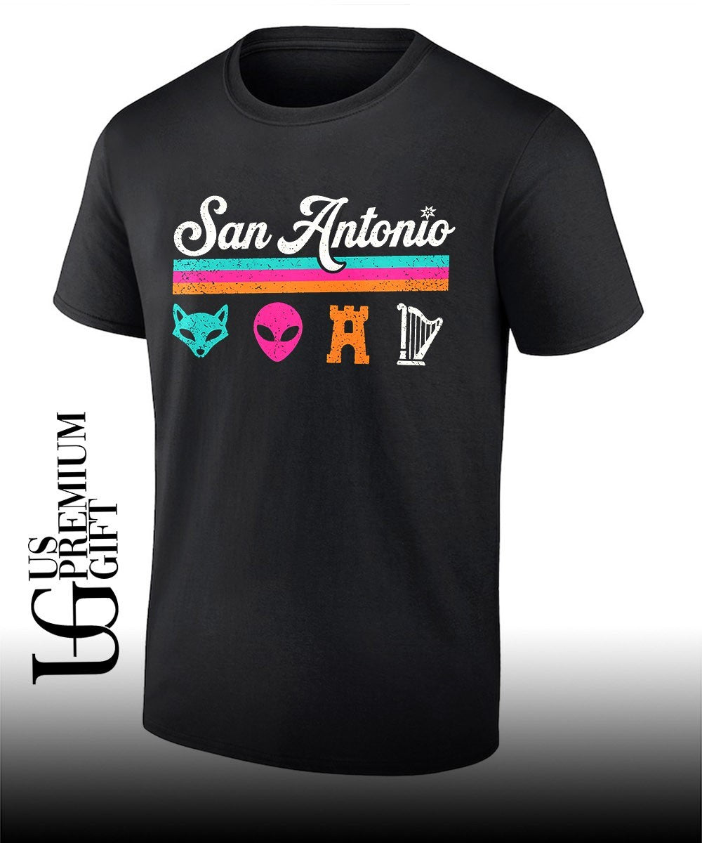 Fox Alien Castle Harp San Antonio Spurs NBA shirt