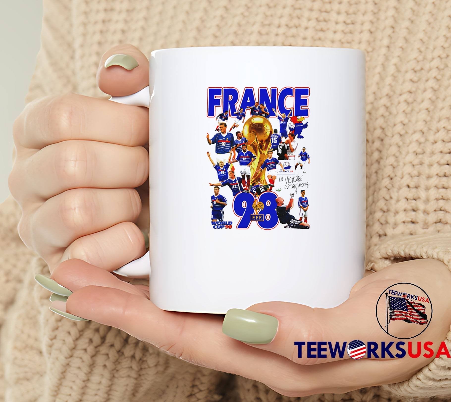France 98 World Cup Poster Featuring Zinedine Zidane And Didier Deschamps T-Shirt