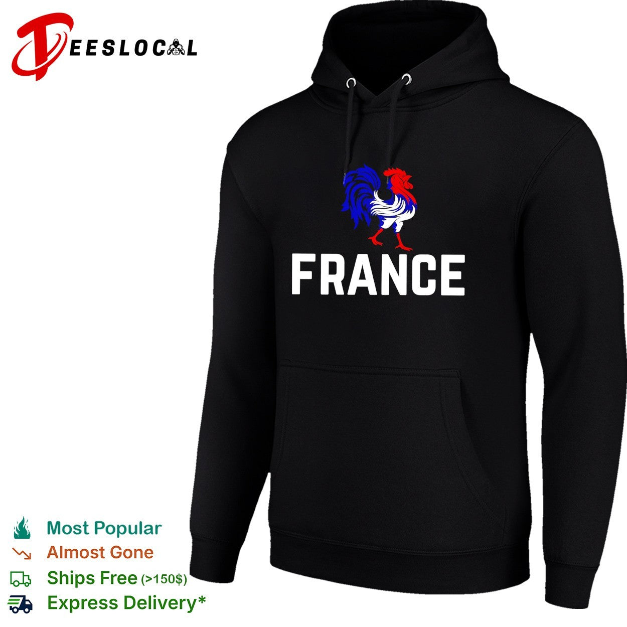 France rooster mascot strutting shirt