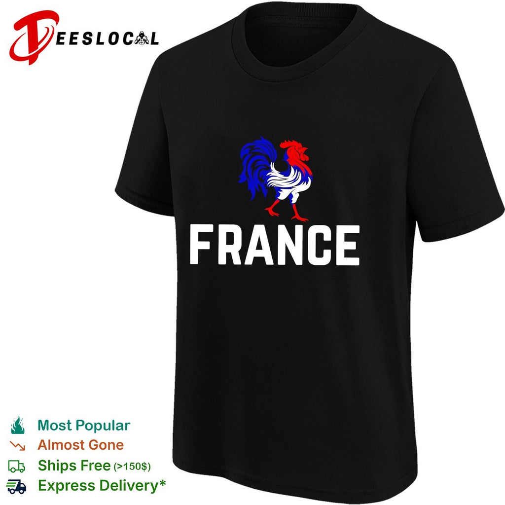 France rooster mascot strutting shirt