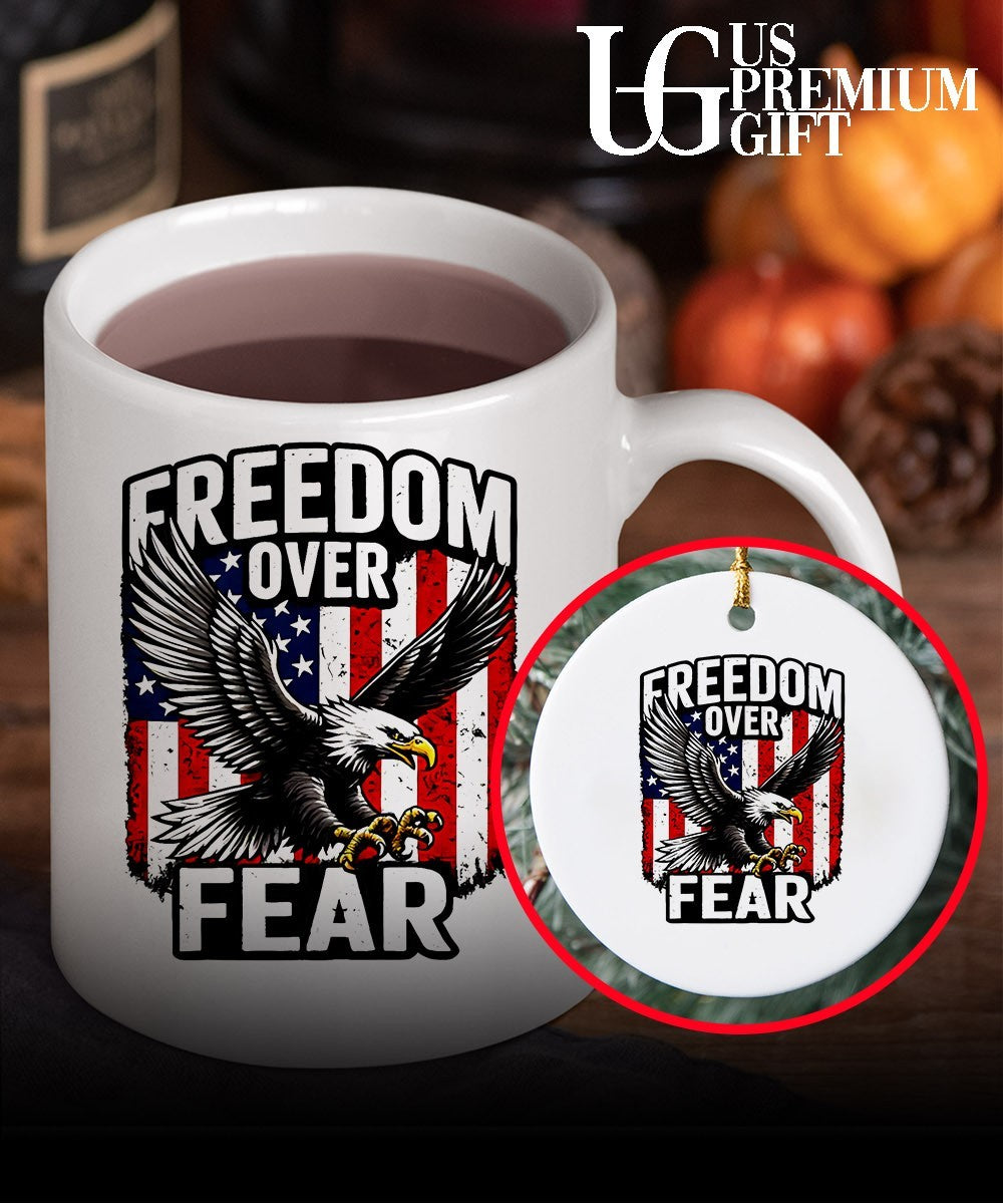 Freedom Over Fear Bald Eagle Patriotic shirt