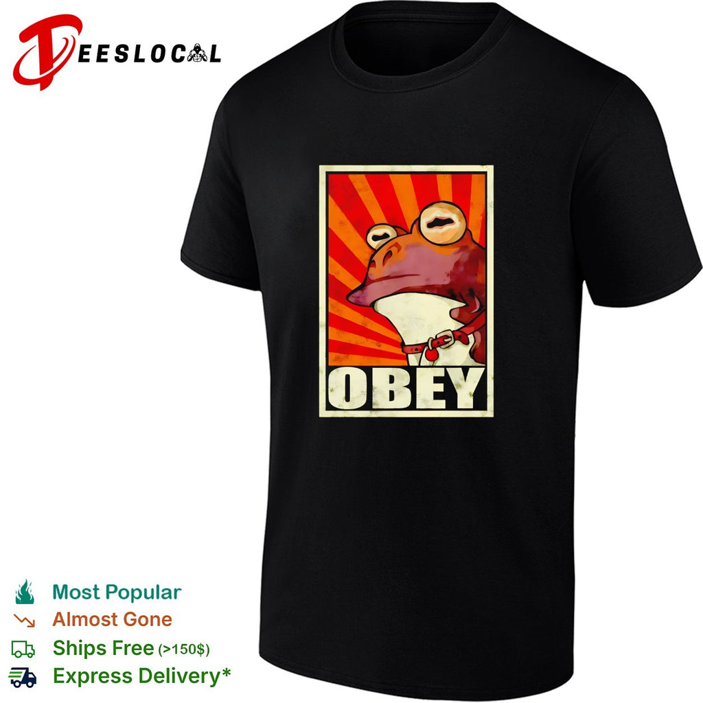 Frog obey poster retro shirt