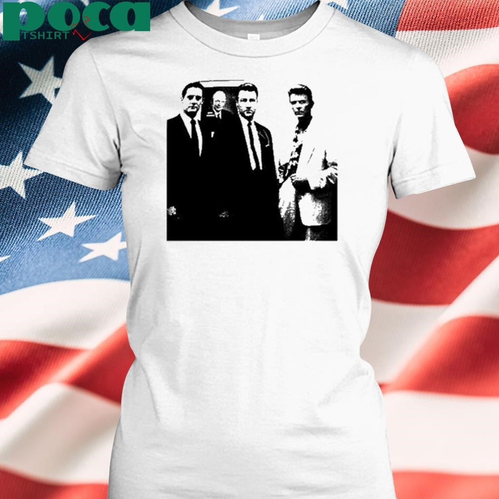 Fsgprints Blue Rose Fbi Agents David Lynch & David Bowie Tee Shirt