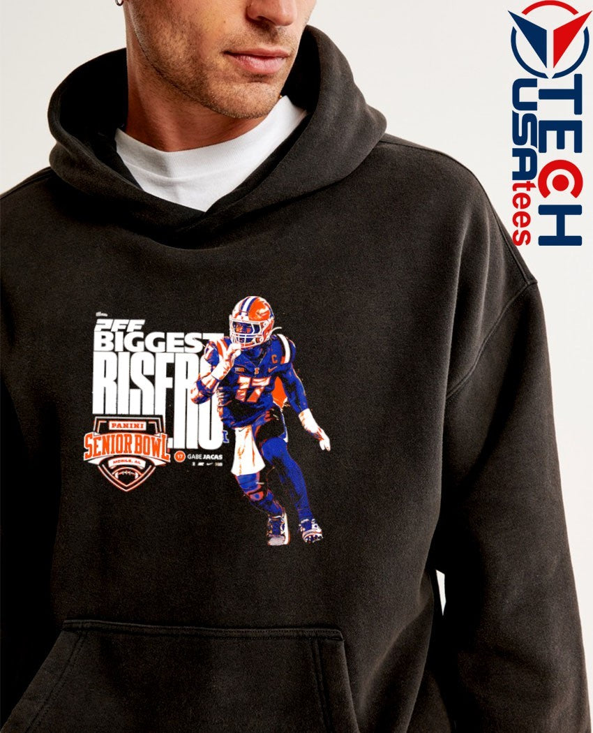 Gabe Jacas #17 PFF Biggest Risers Senior Bowl shirt