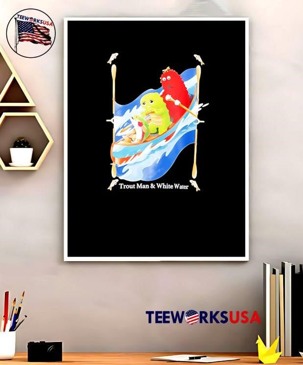 Gachamukku Gachapin and Mukku Canoeing on Trout Man & White Water shirt