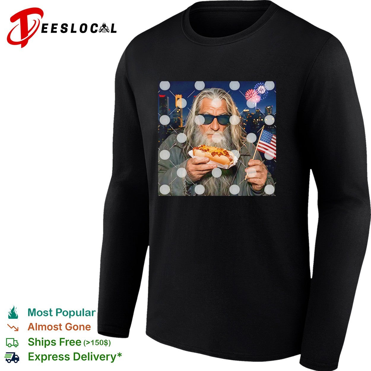 Gandalf Wizard Hot Dog 4th Of July shirt