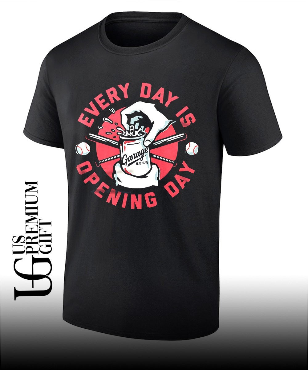 Garage beer every day is opening day circle baseball shirt