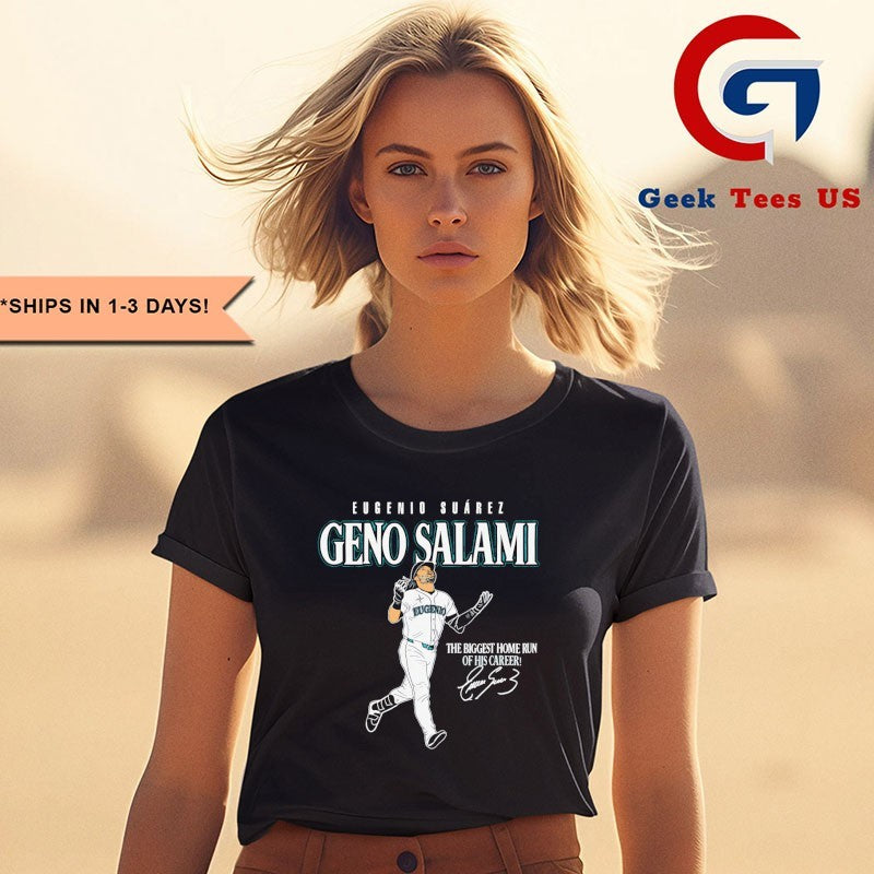 Geno Salami Eugenio Suárez Seattle Mariners MLB the biggest Home Run of his carrer signature shirt