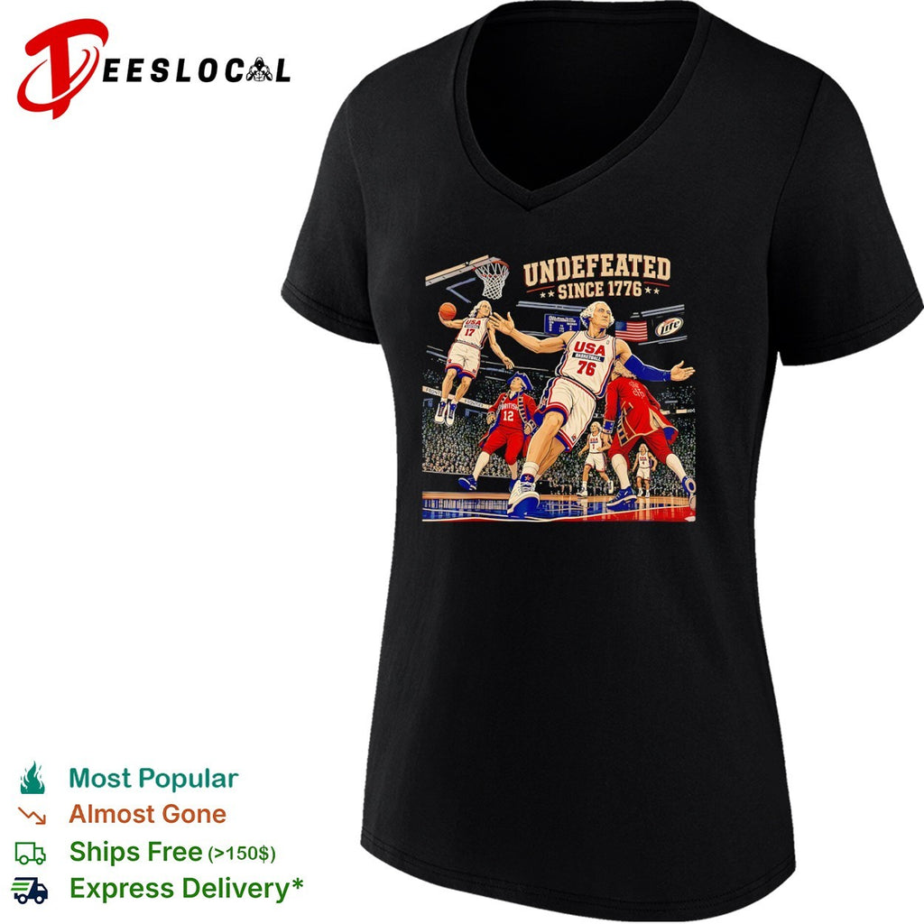 George Washington USA Basketball Undefeated Since 1776 British 12 Parody shirt