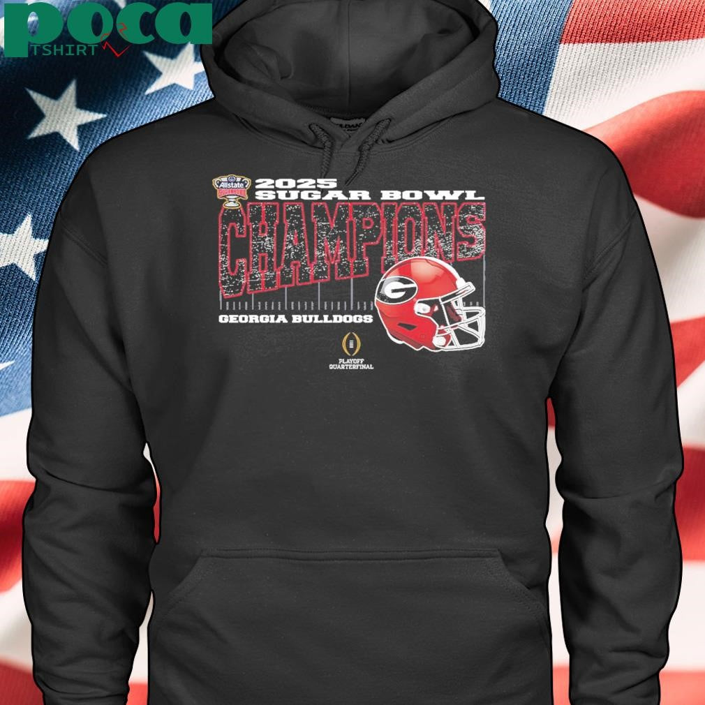 Georgia Bulldogs 2025 Sugar Bowl Champions College Football Playoff Quarterfinal Vintage Style With Helmet shirt