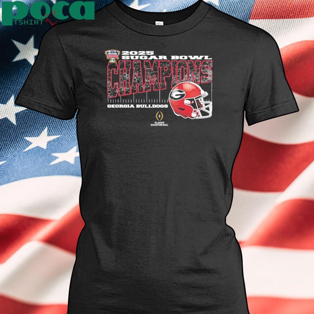 Georgia Bulldogs 2025 Sugar Bowl Champions College Football Playoff Quarterfinal Vintage Style With Helmet shirt