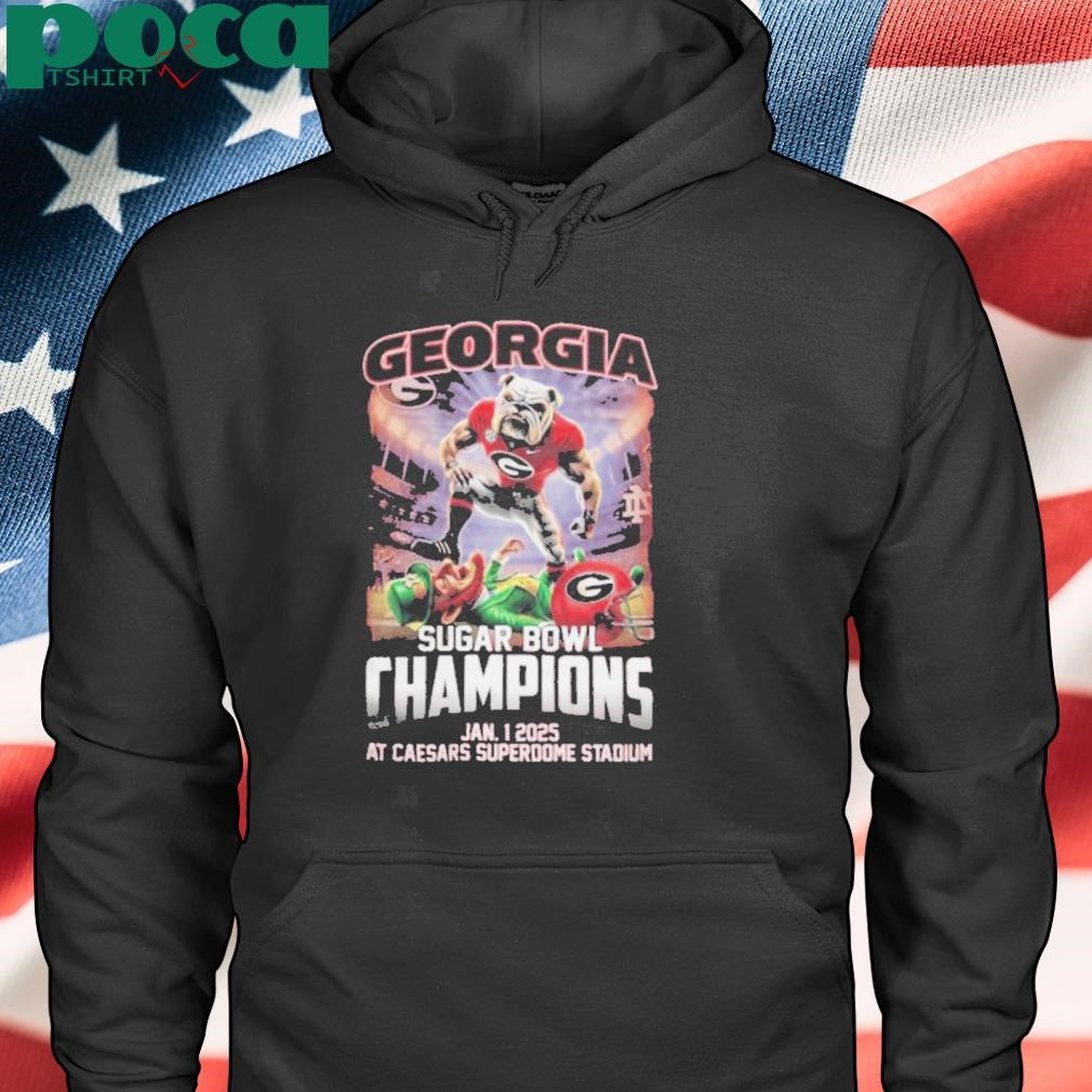 Georgia Bulldogs Sugar Bowl Champions Jan 1 2025 It’s Time At Caesars Superdome Stadium Mascot Shirt