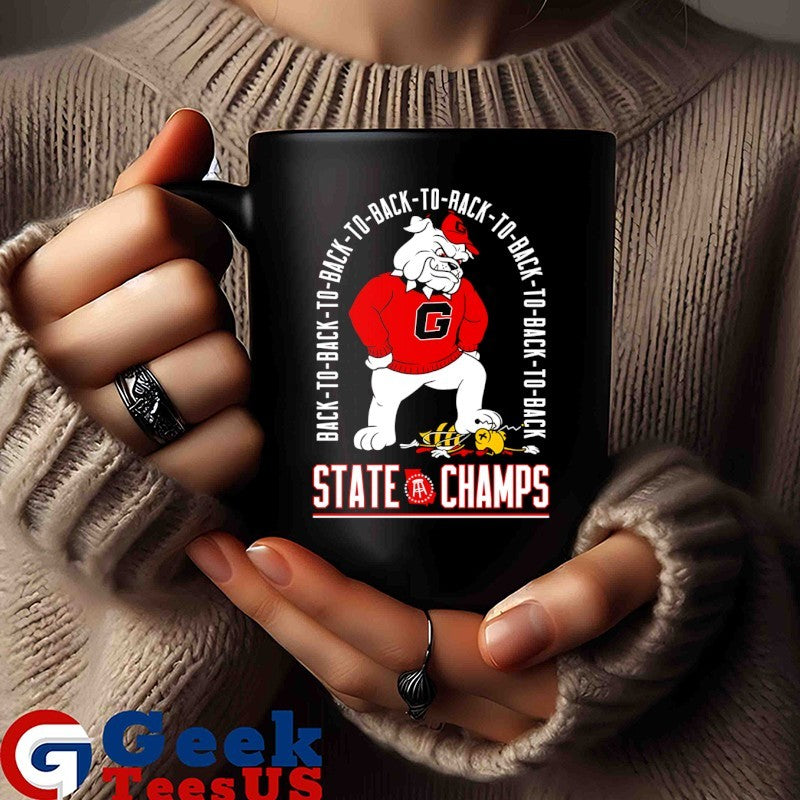 Georgia Bulldogs back-to-back-to-back State Champs mascot shirt