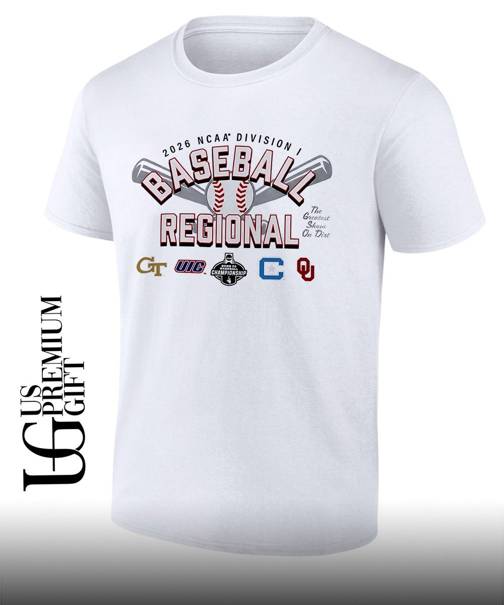 Georgia Tech Yellow Jackets and UIC Flames and Citadel Bulldogs and Oklahoma Sooners Baseball Regional Division I NCAA 2026 logo shirt
