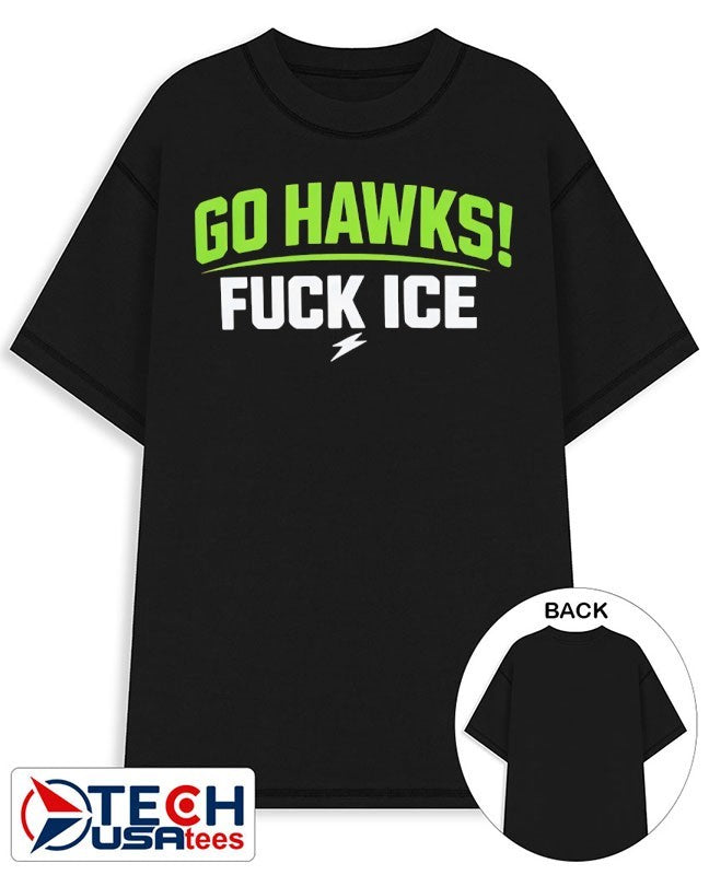 Go Hawks fck ICE lightning shirt