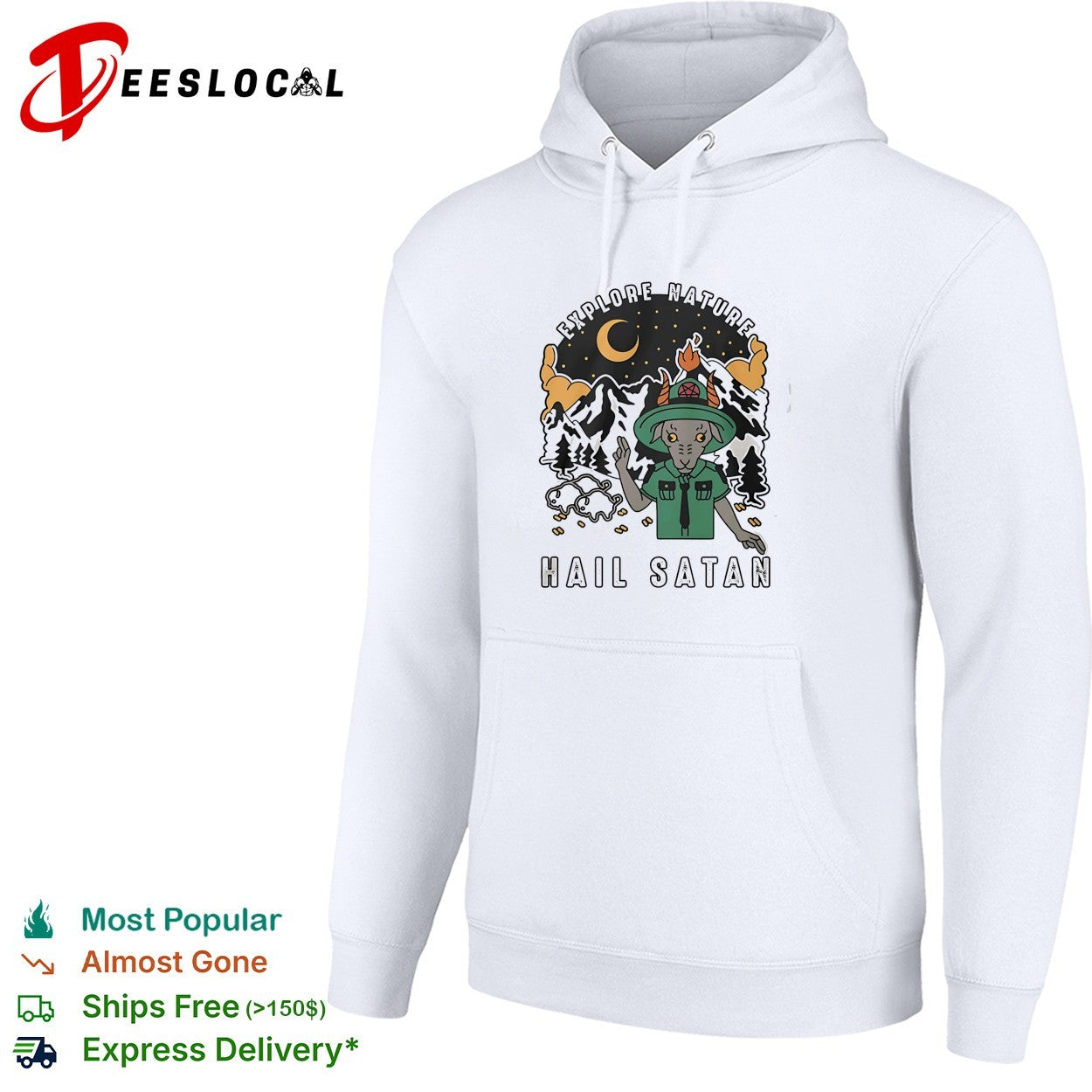 Goat scout pointing explore nature hail satan shirt