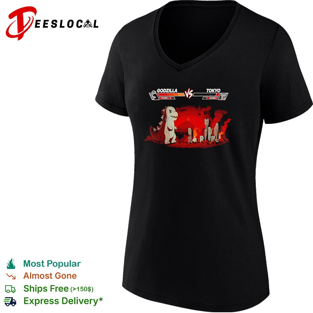 Godzilla vs Tokyo Fighting Game Parody Video Game shirt