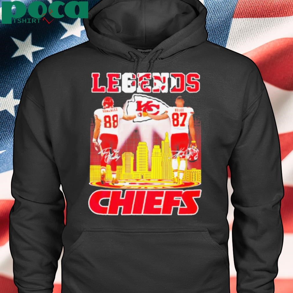 Gonzalez and Kelce Kansas City Chiefs Legends signature city skyline shirt