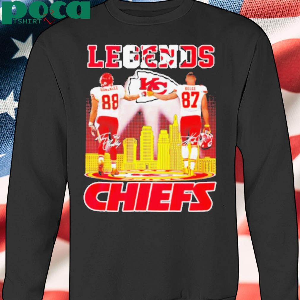 Gonzalez and Kelce Kansas City Chiefs Legends signature city skyline shirt