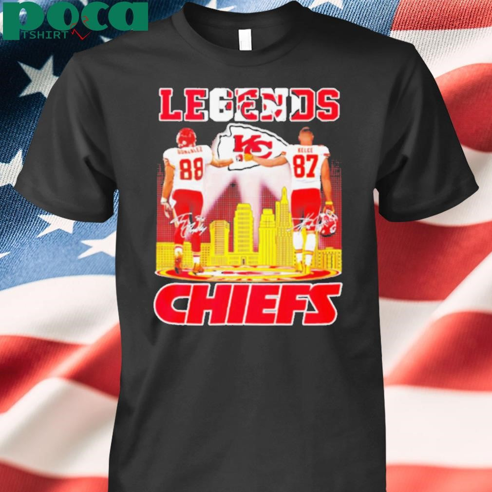 Gonzalez and Kelce Kansas City Chiefs Legends signature city skyline shirt
