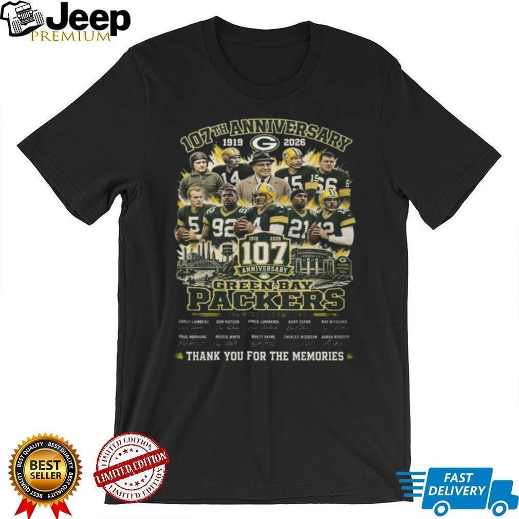Green Bay Packers 107th Anniversary Legends Signatures Shirt