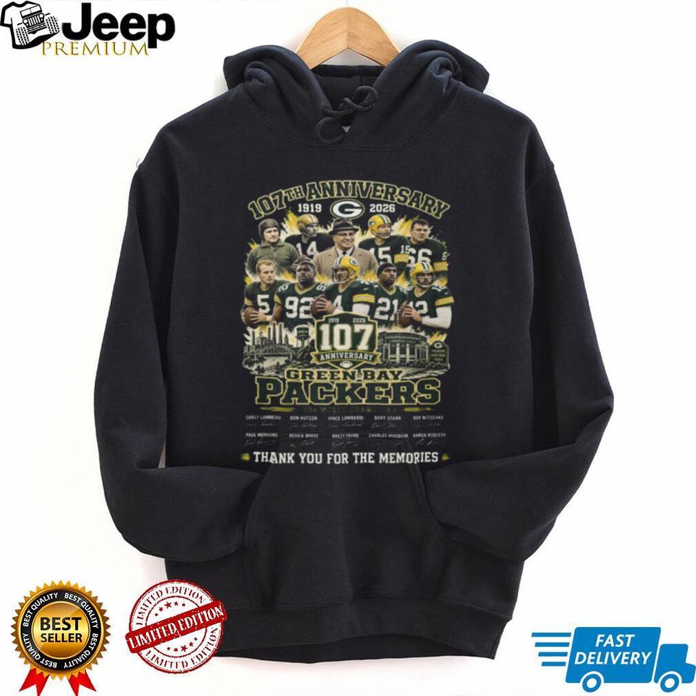 Green Bay Packers 107th Anniversary Legends Signatures Shirt