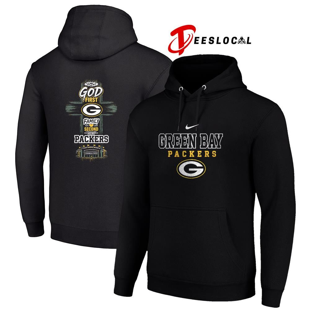 Green Bay Packers God first family second cross shirt